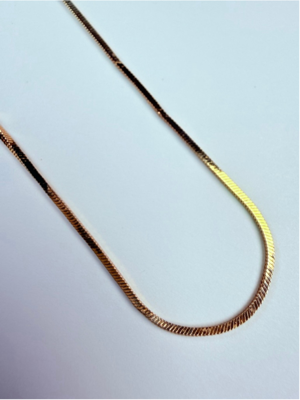 14K Solid Yellow Gold Classic Snake Link Box Chain 1MM Necklace 19.75” - Picture 2 of 6